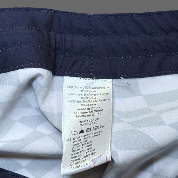 Rusty USA Warpped Check Fixed Boardshort Navy Size 32 NWT - Picture 6 of 9